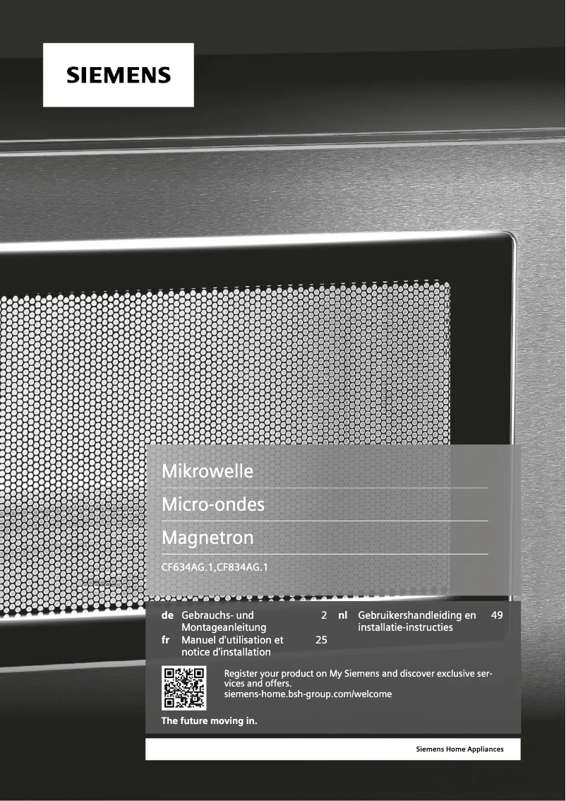 Page 1 de la notice Guide d'installation Siemens CF834AGB1