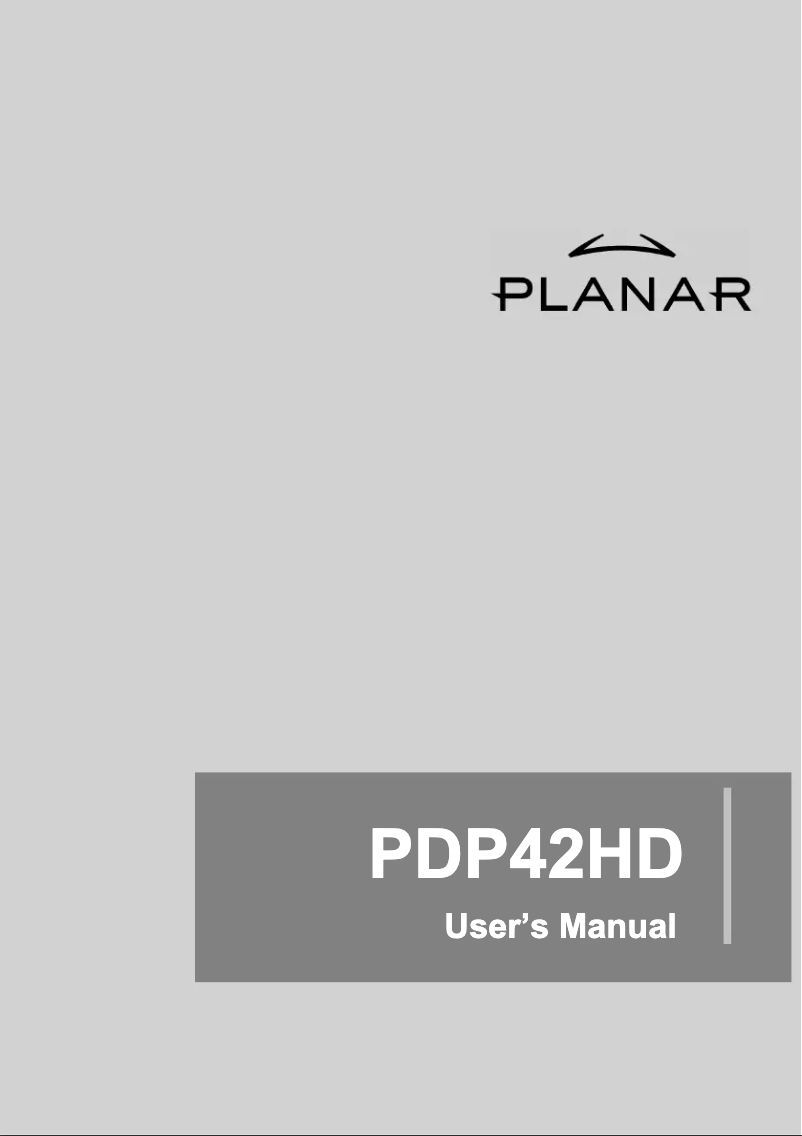 Image de la première page du manuel de l'appareil PDP42HD