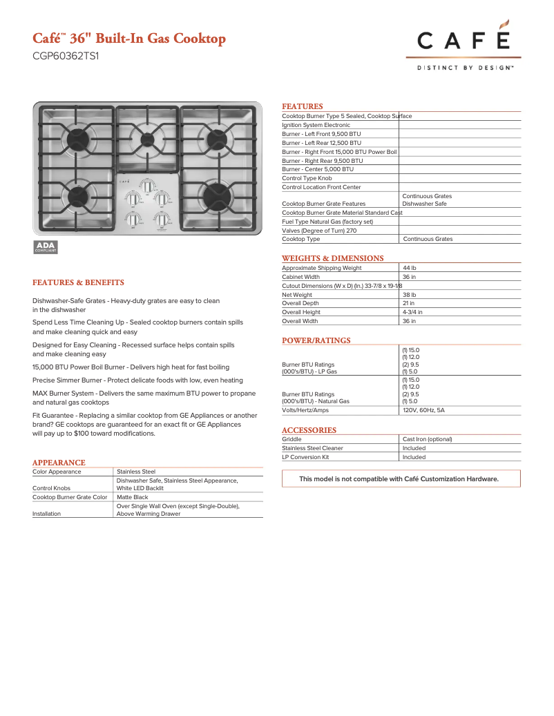 Image de la première page du manuel de l'appareil Café CGP60362TS1