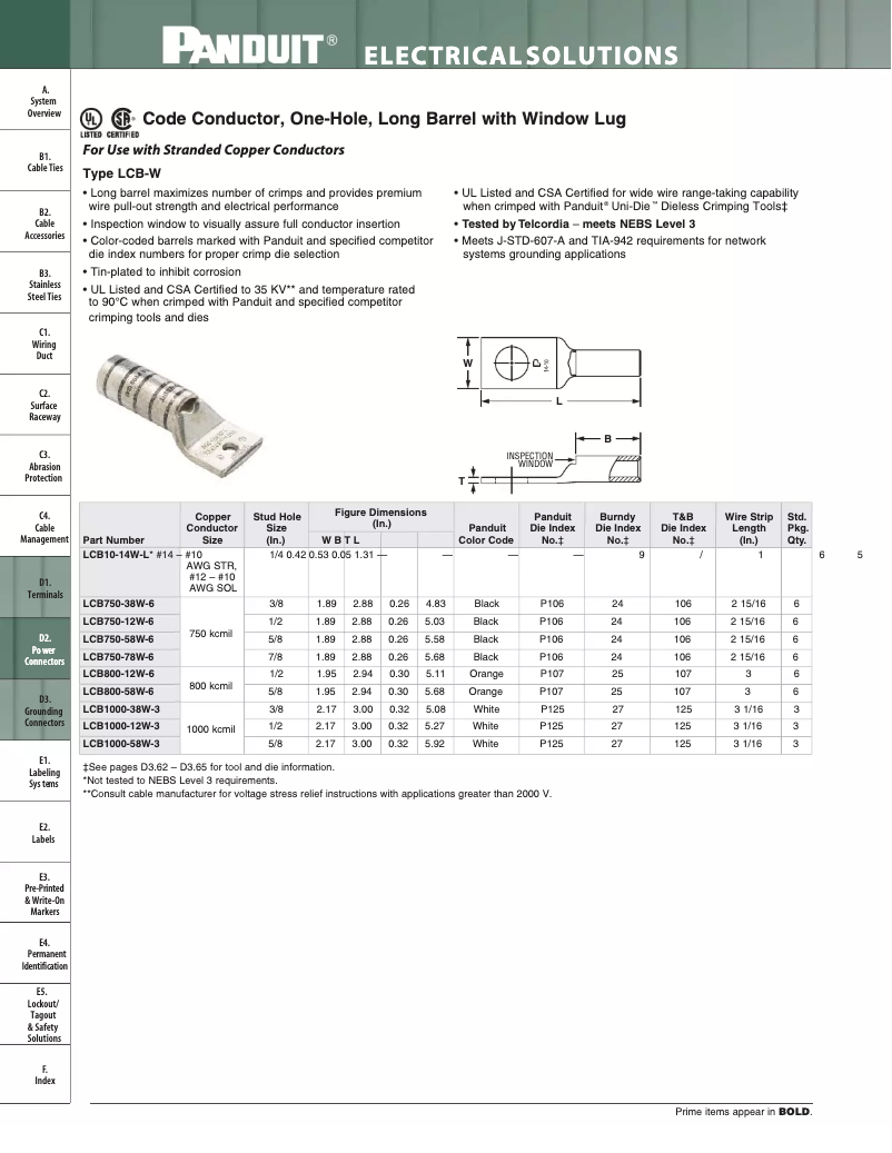 Page 1 de la notice Manuel utilisateur Panduit LCB1000-12W-3