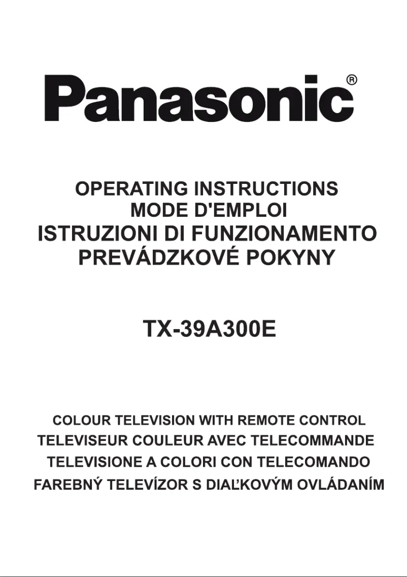 Page 1 de la notice Manuel utilisateur Panasonic Viera TX-39A300E