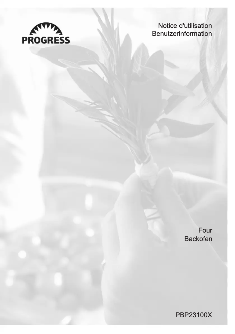 Page n°1 - Manuel utilisateur Progress PBP23100X