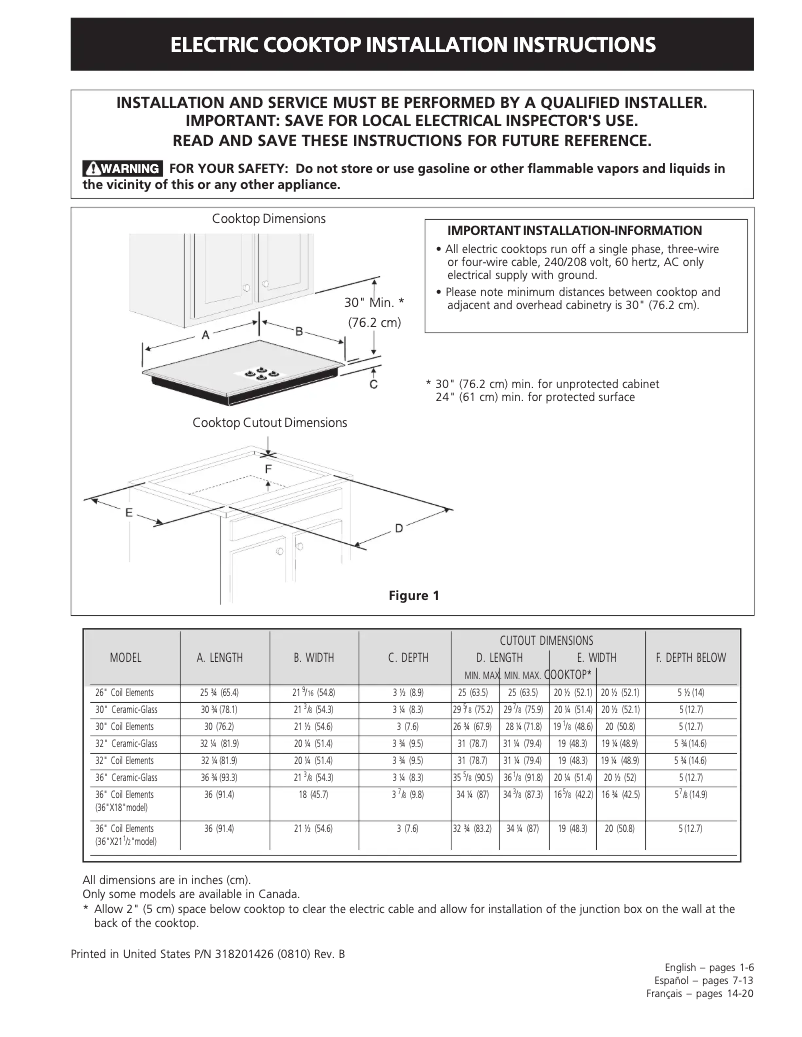 Image de la première page du manuel de l'appareil FFEC3205LW