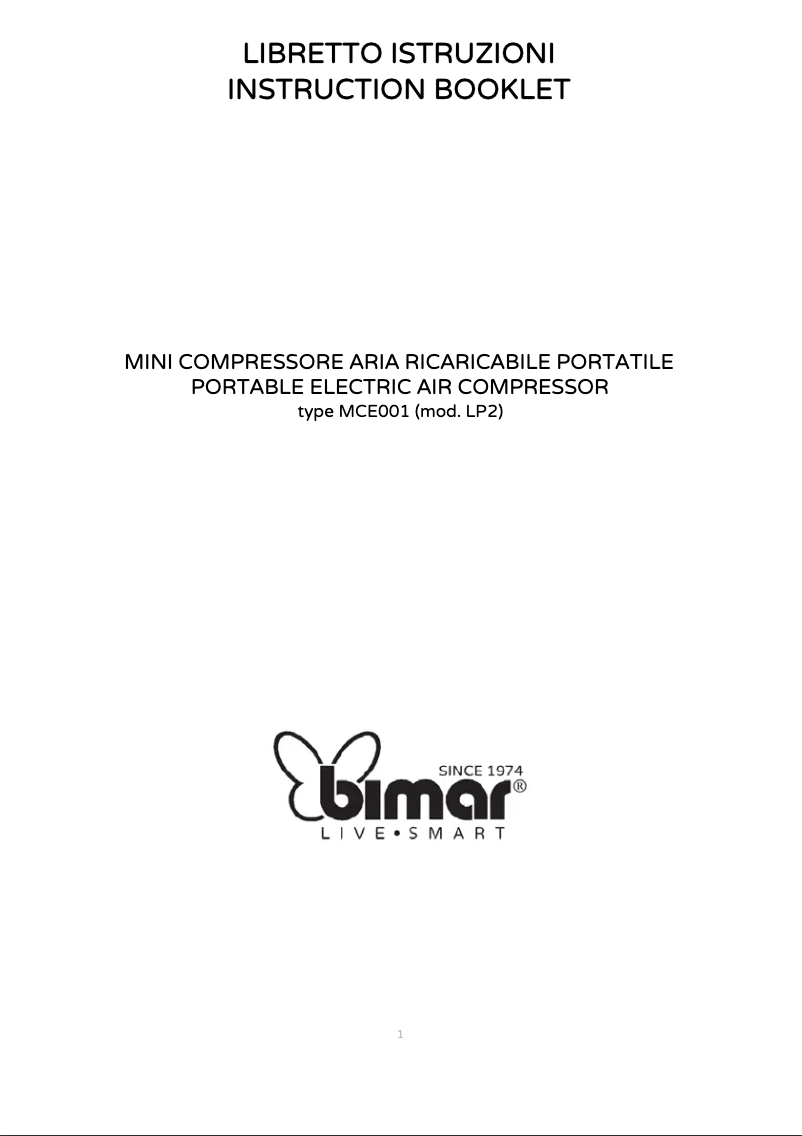 Page 1 de la notice Manuel utilisateur Bimar MCE001