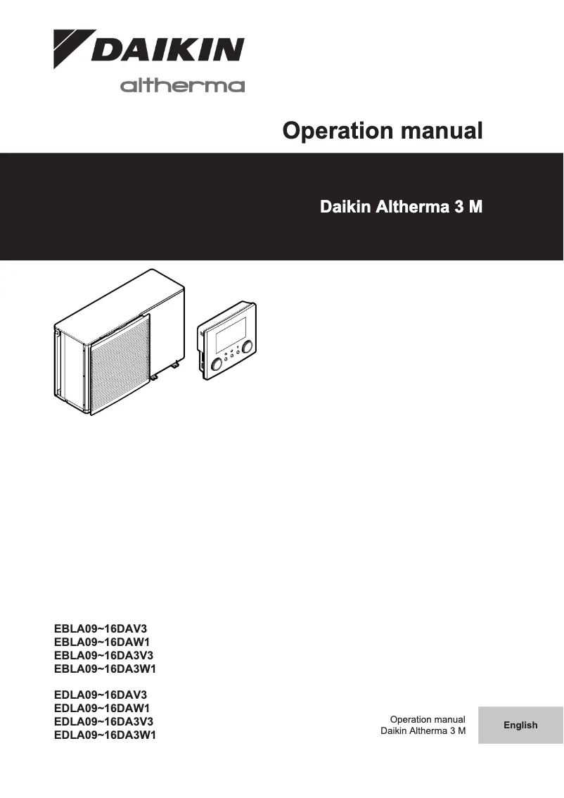 Page n°1 - Manuel utilisateur Daikin Altherma EDLA16DA3V3