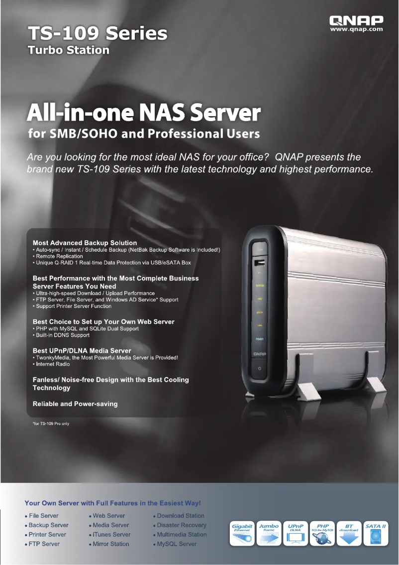 Image de la première page du manuel de l'appareil TS-109 Pro