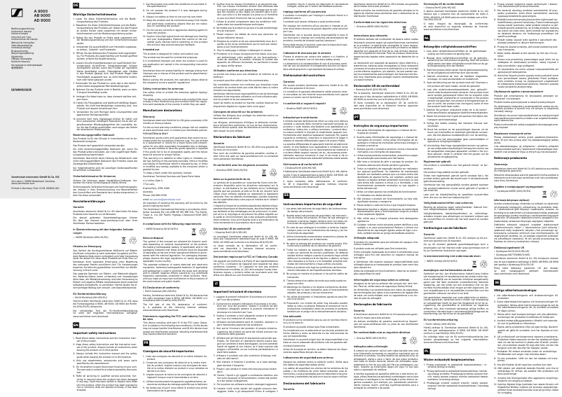 Page n°1 - Manuel utilisateur Sennheiser AB 9000