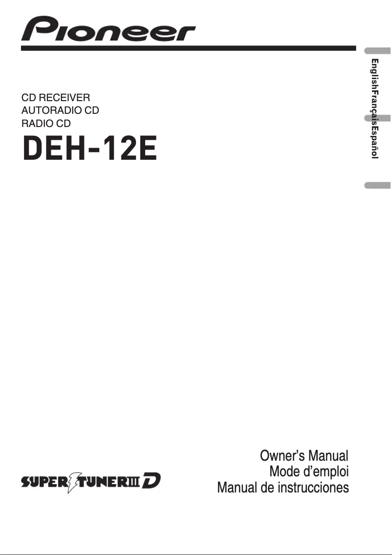 Page 1 de la notice Manuel utilisateur Pioneer DEH-12E