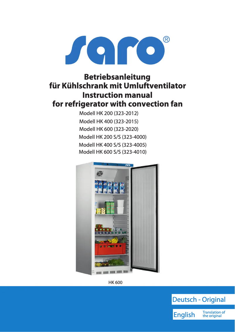 Imagen de la primera página del manual del dispositivo HK 400 S/S