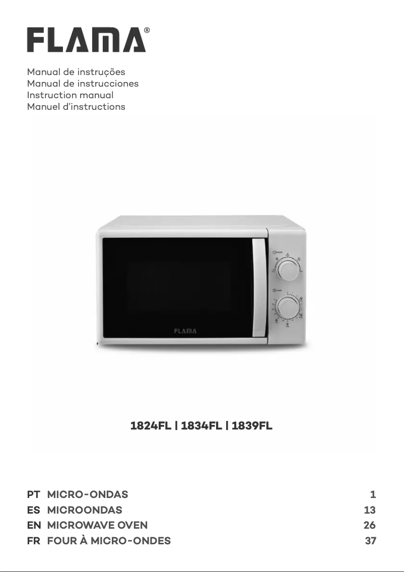 Page n°1 - Manuel utilisateur Flama 1839FL