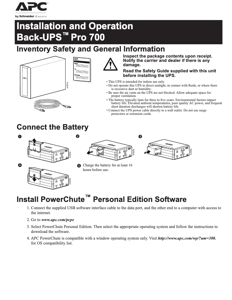 Image de la première page du manuel de l'appareil Back-UPS Pro BR700G