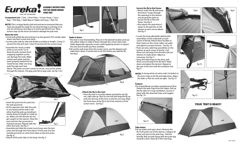 Página 1 del manual Manual de usuario Eureka Grand Manan Tour