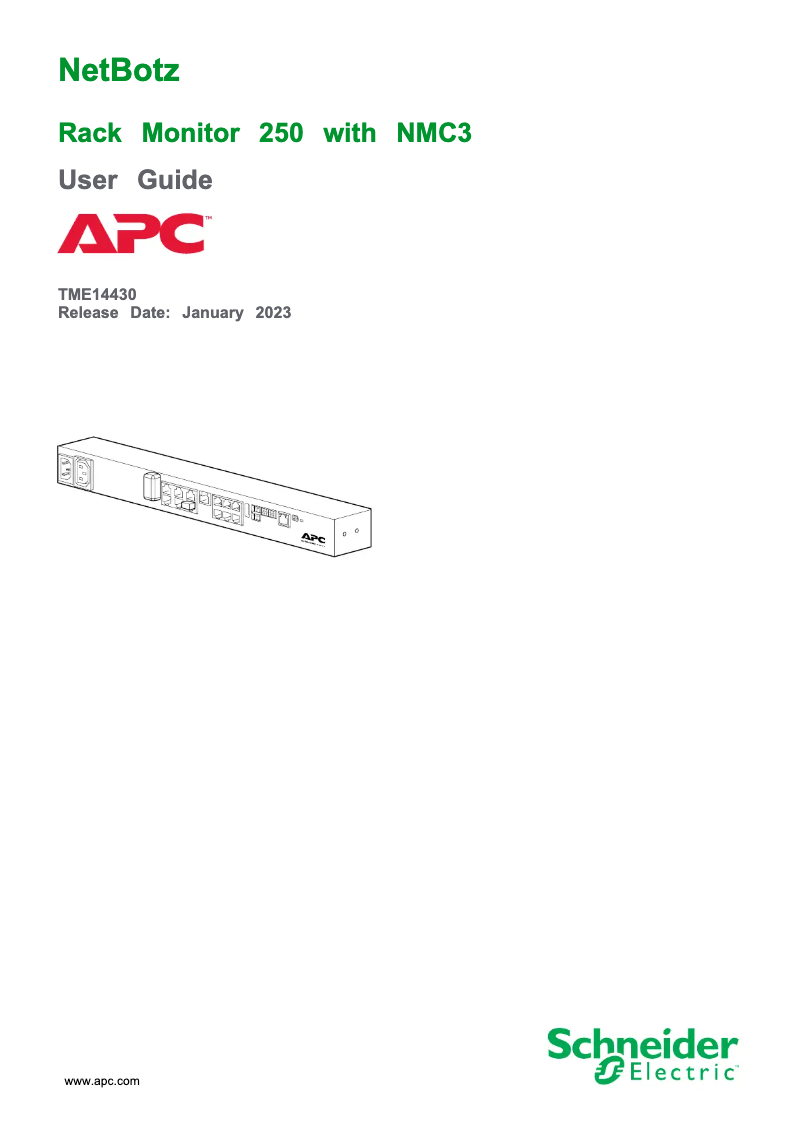Page 1 de la notice Manuel utilisateur APC NBRK0250A