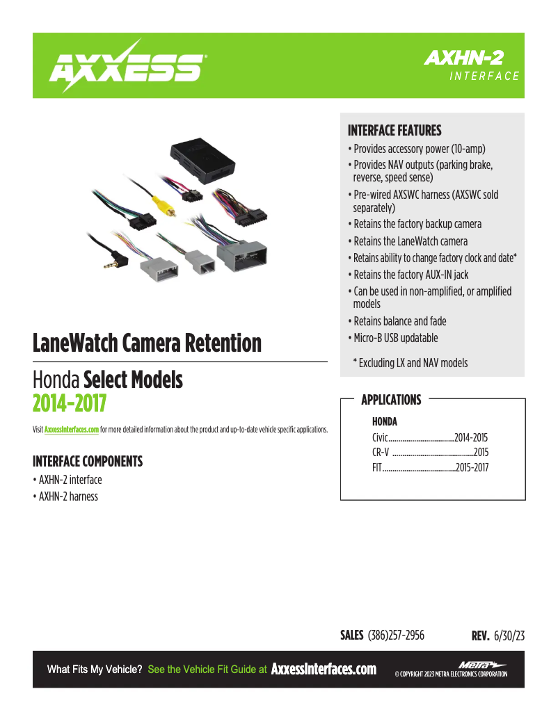 Page 1 de la notice Fiche technique AXESS AXHN-2