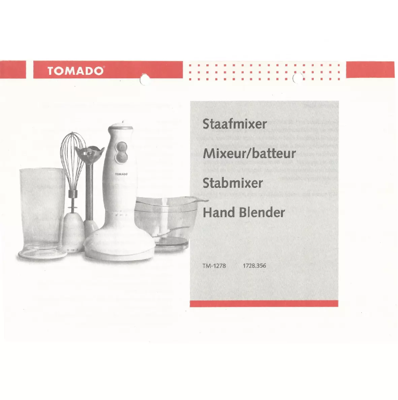 Page n°1 - Manuel utilisateur Tomado TM-1278