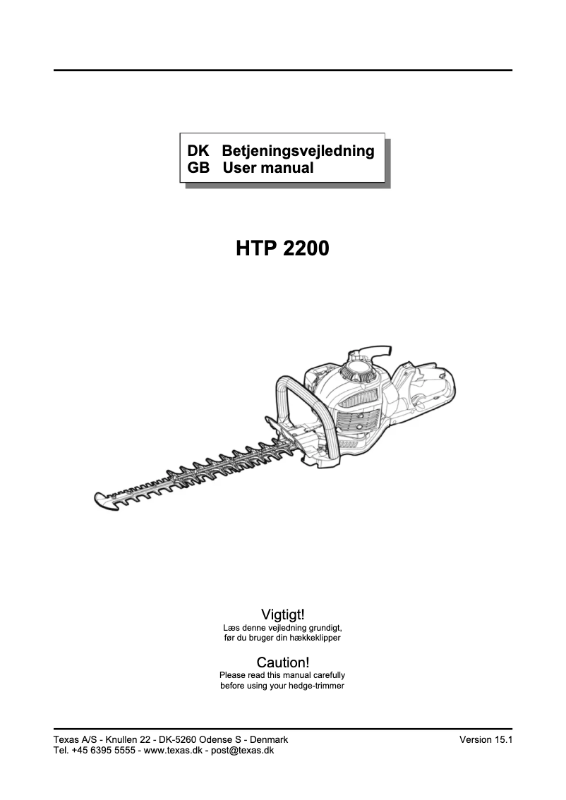 Image de la première page du manuel de l'appareil HTP 2200