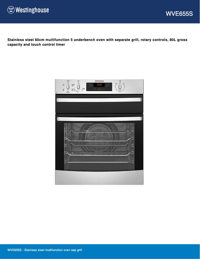 Image de la première page du manuel de l'appareil WVE655S