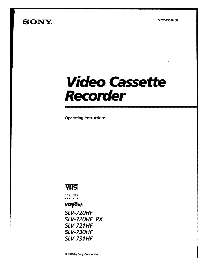 Image de la première page du manuel de l'appareil SLV-730HF