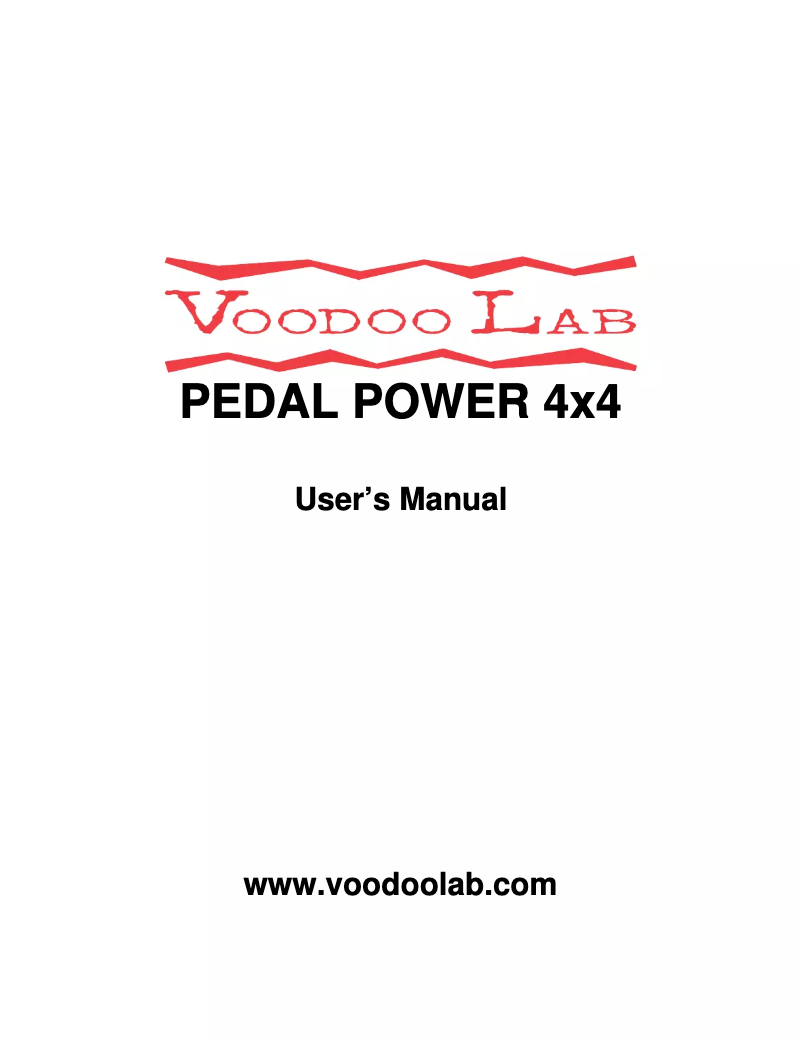 Página 1 del manual Manual de usuario Voodoo Lab Pedal Power 4x4