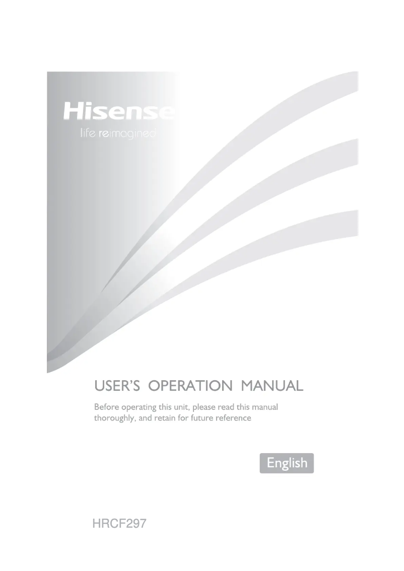 Page 1 de la notice Manuel utilisateur Hisense HRCF297