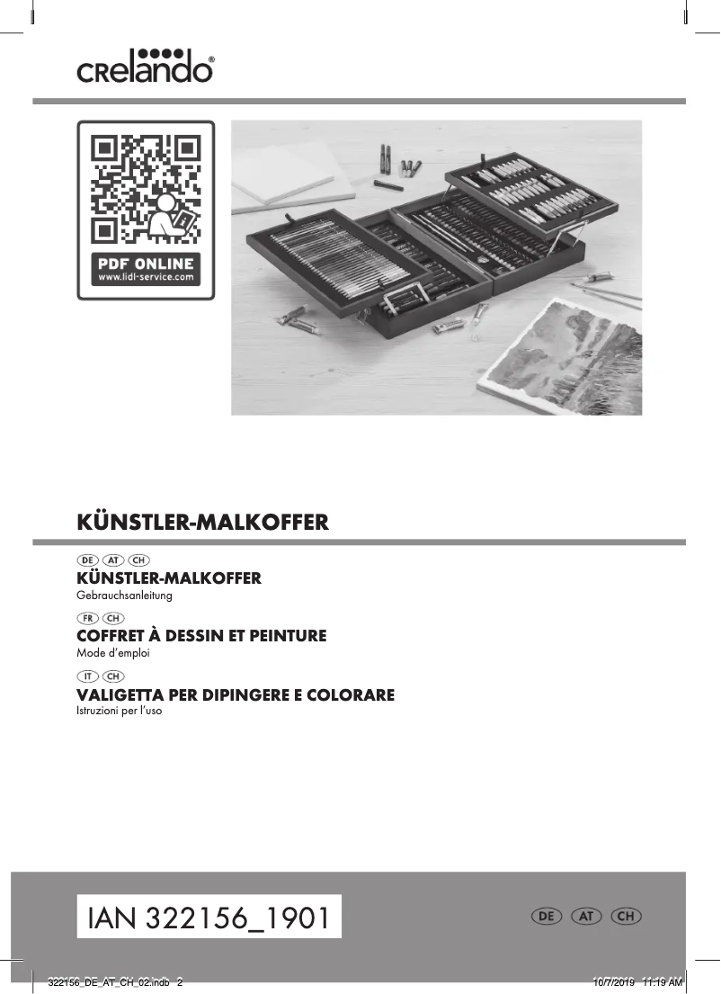 Page n°1 - Manuel utilisateur Crelando IAN 288514