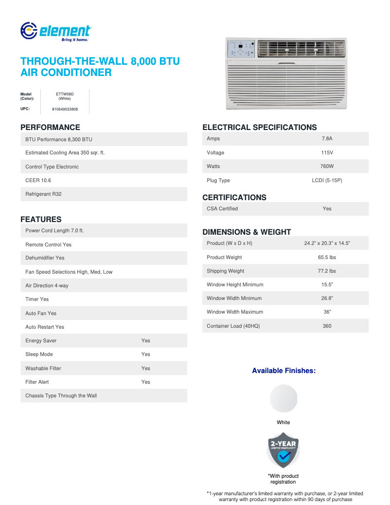 Image de la première page du manuel de l'appareil ETTW08D