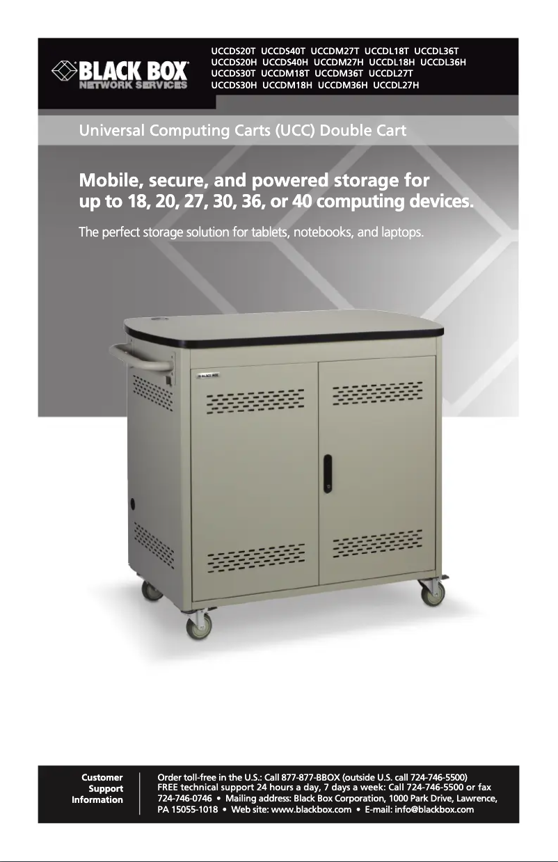 Page 1 de la notice Manuel utilisateur Black Box UCCDS20H