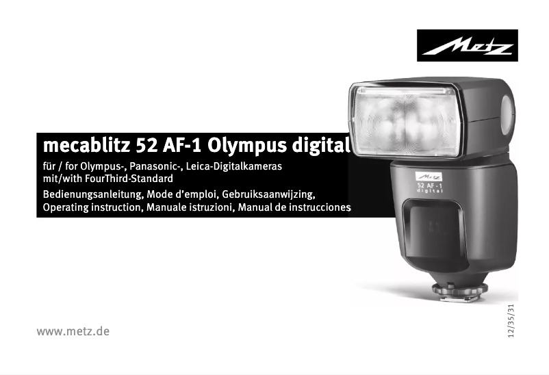 Page 1 of the manual User Manual Metz Mecablitz 52 AF-1 Olympus digital