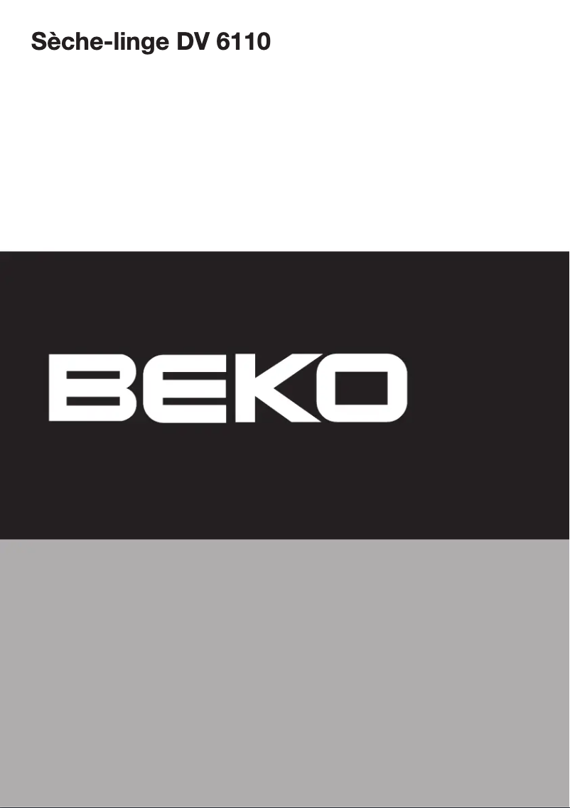 Página 1 del manual Manual de usuario Beko DV 6110