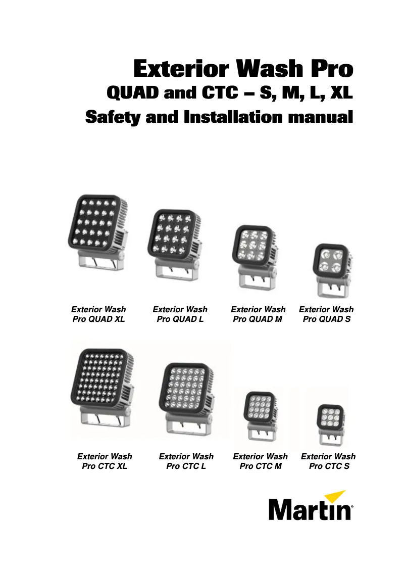 Page n°1 - Guide d'installation Martin Exterior Wash Pro M CTC