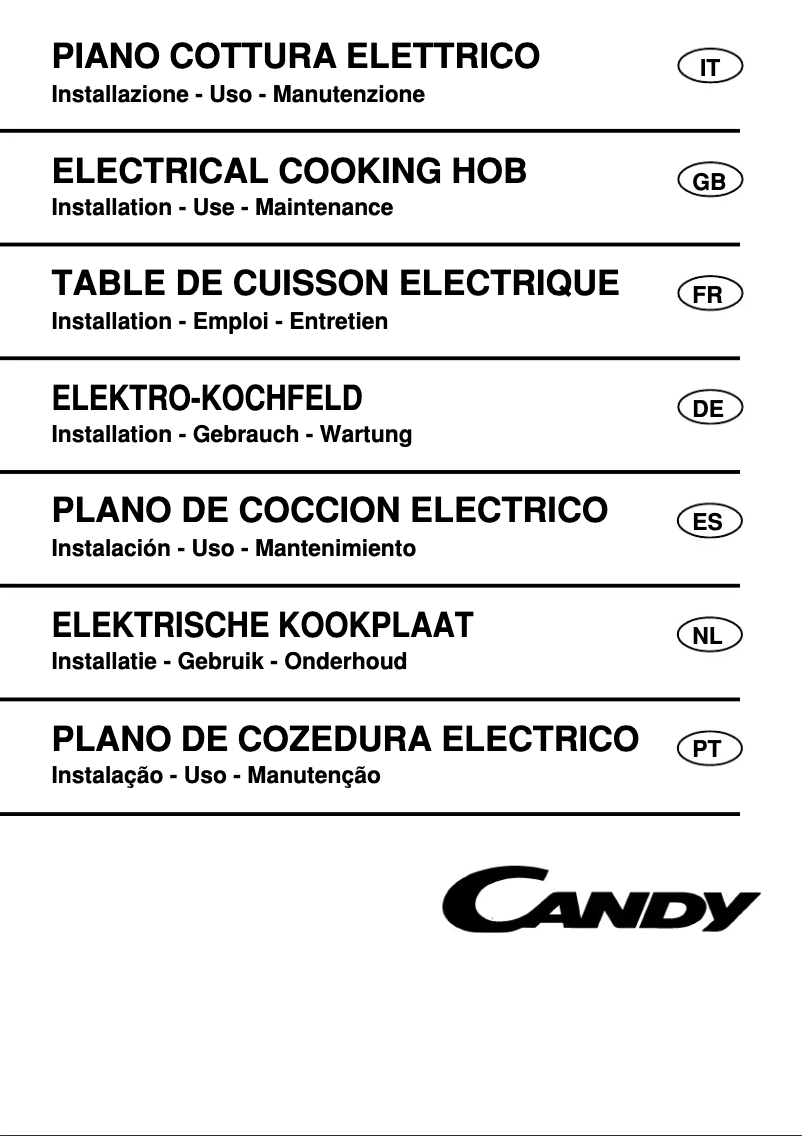 Page 1 de la notice Manuel utilisateur Candy PC PDE 32 X