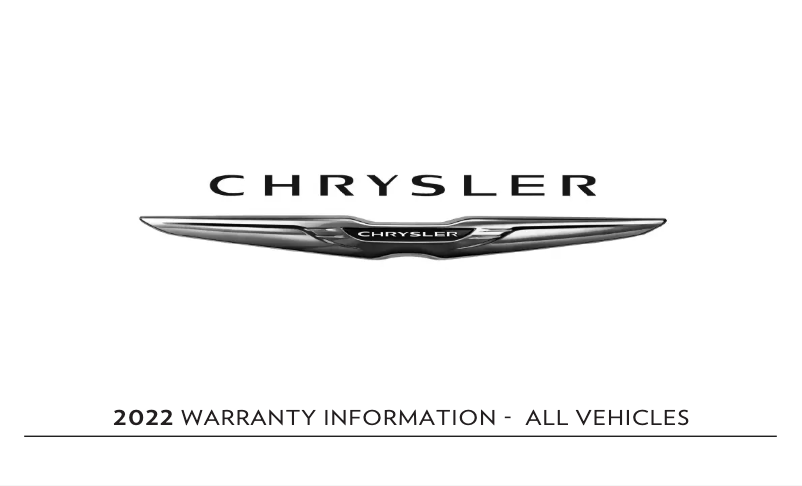 Page 1 de la notice Informations de garantie Chrysler Voyager (2022)