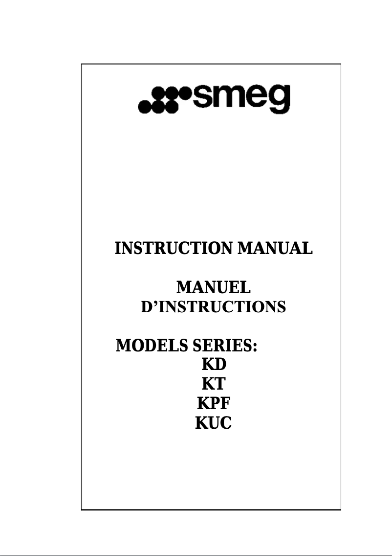 Page 1 de la notice Manuel utilisateur Smeg KPF36URD