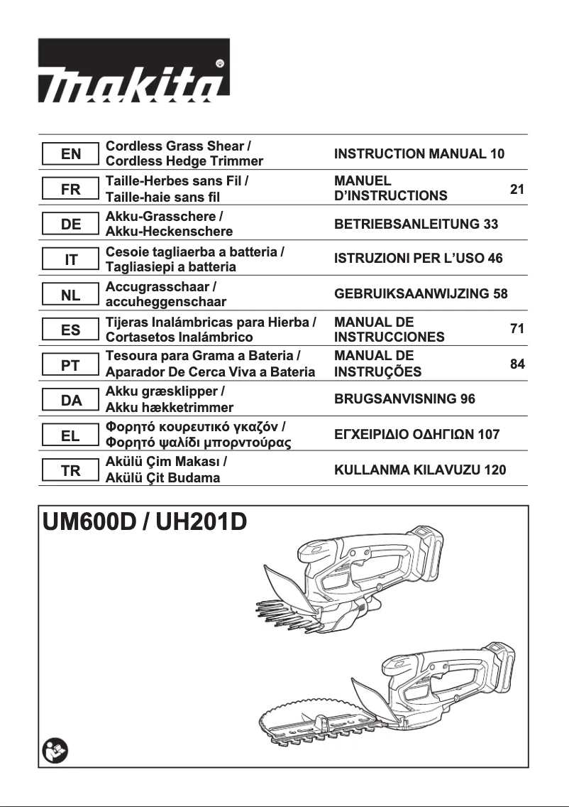 Page 1 de la notice Manuel utilisateur Makita UM600D