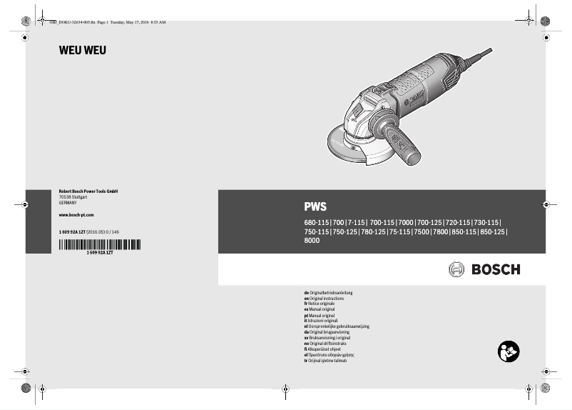Image de la première page du manuel de l'appareil PWS 850-12