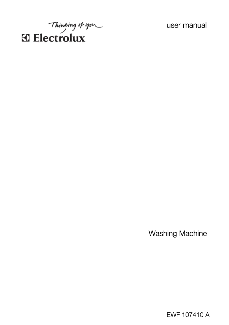 Page 1 de la notice Manuel utilisateur Electrolux EWF 107410