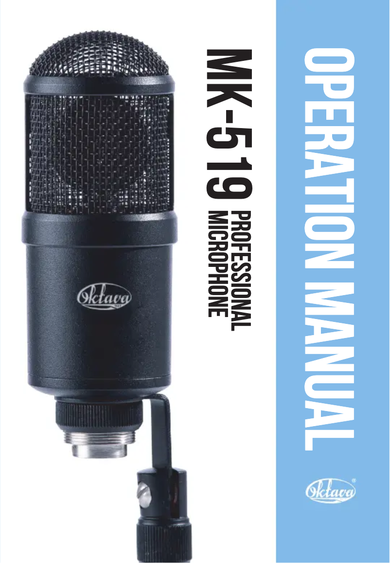 Page n°1 - Manuel utilisateur Oktava MK-519