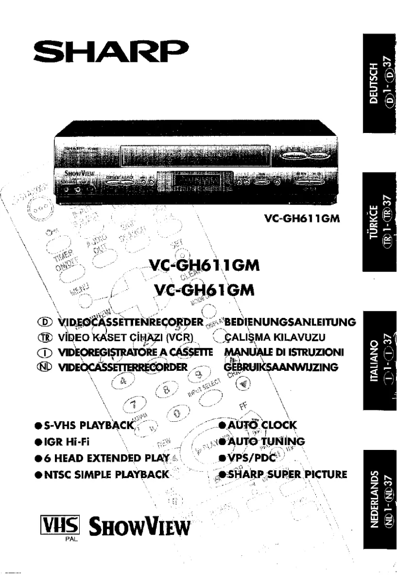 Page 1 de la notice Manuel utilisateur Sharp VC-GH61