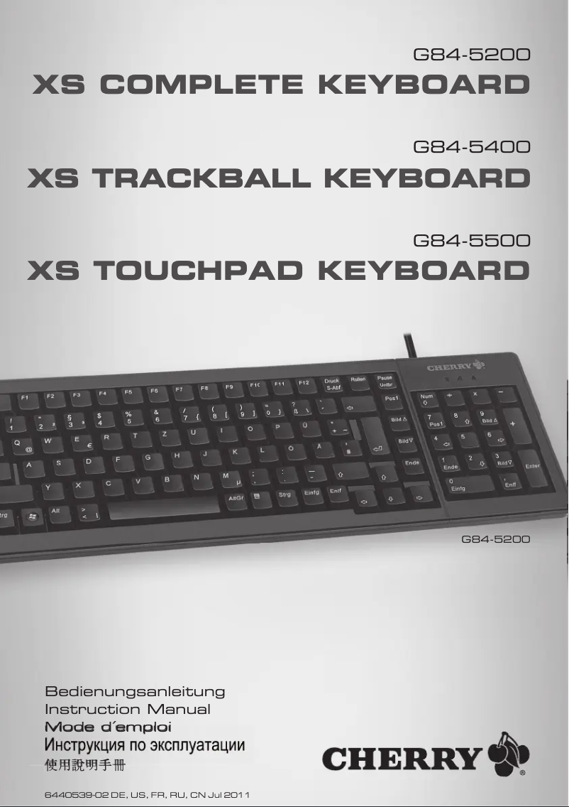 Page 1 de la notice Manuel utilisateur Cherry XS