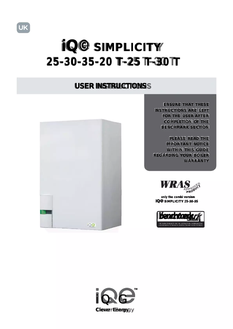 Page 1 de la notice Manuel utilisateur iQE Simplicity 25