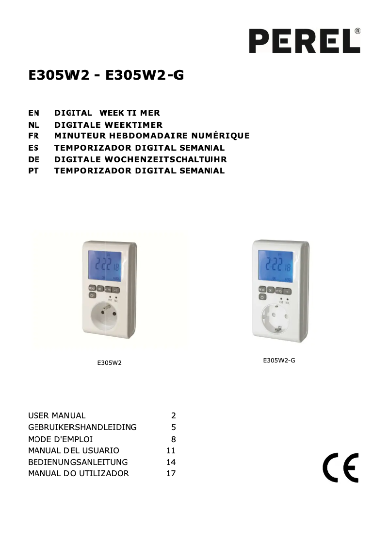 Page 1 de la notice Manuel utilisateur Perel E305W2