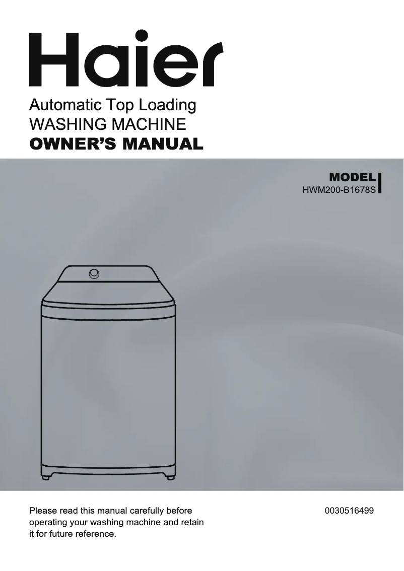 Page 1 de la notice Manuel utilisateur Haier HWM200-B1678S