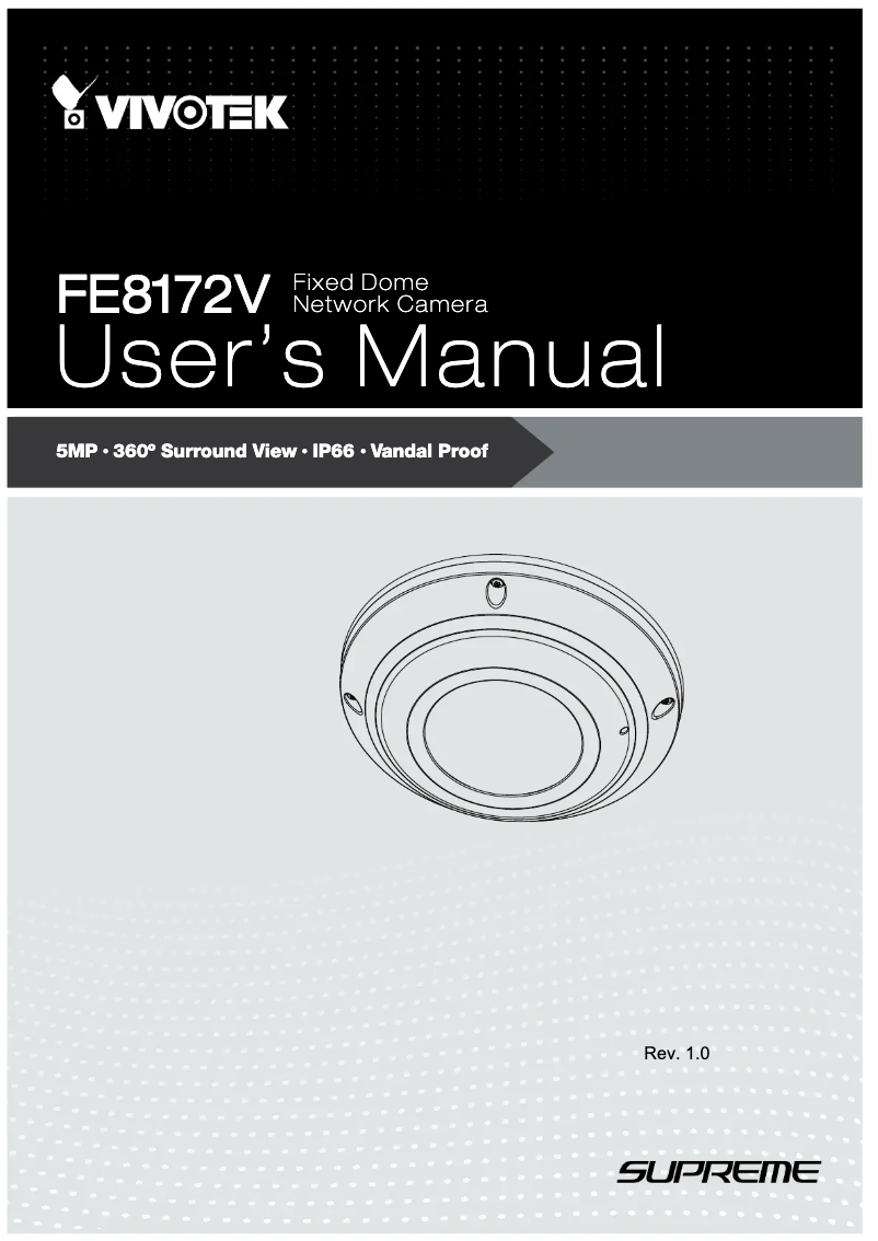 Page 1 de la notice Manuel utilisateur Vivotek FE8172V