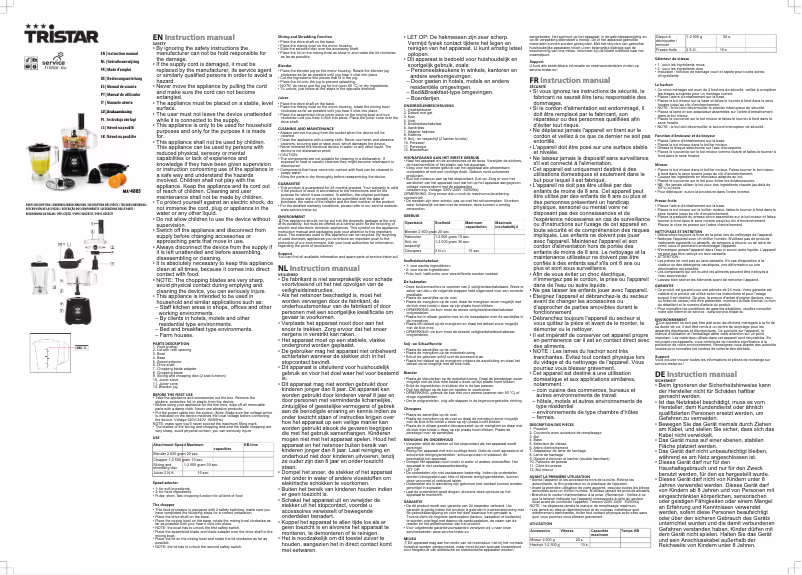 Page n°1 - Manuel utilisateur TriStar MX-4805