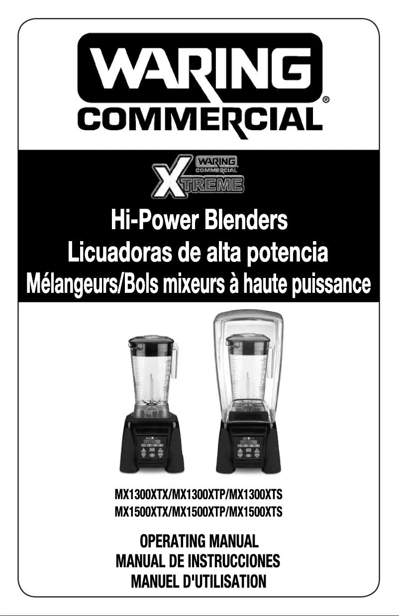Page n°1 - Manuel utilisateur Waring Commercial MX1300XTP