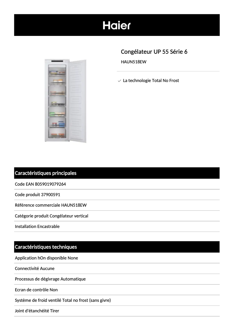 Imagen de la primera página del manual del dispositivo HAUN518EW