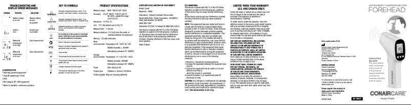 Page 1 de la notice Manuel utilisateur Conair ITH93