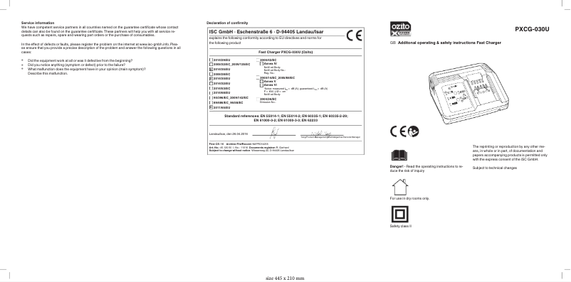 Page 1 de la notice Manuel utilisateur Ozito PXCLMLTC-418U