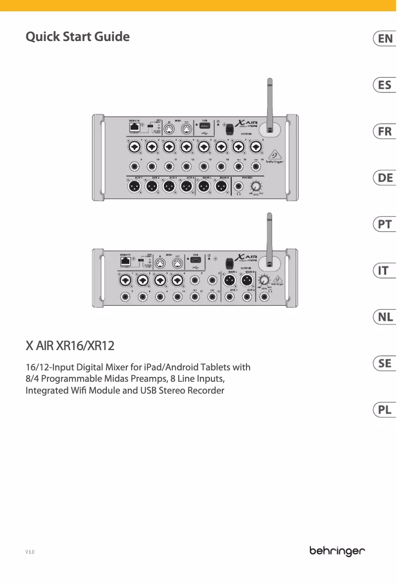 Image de la première page du manuel de l'appareil X Air XR12