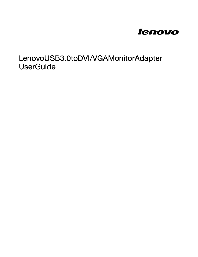 Page 1 de la notice Manuel utilisateur Lenovo USB 3.0 - DVI/VGA